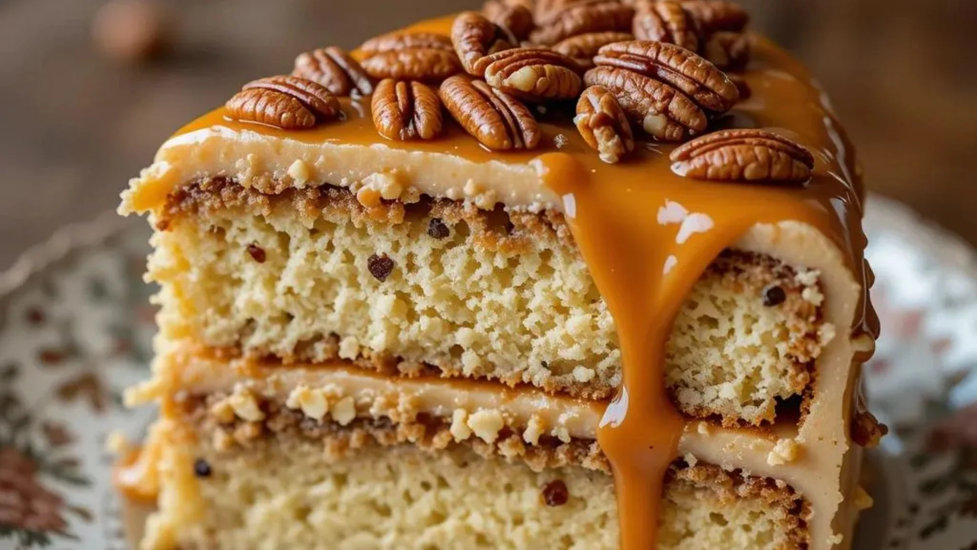 Southern Pecan Caramel Cake